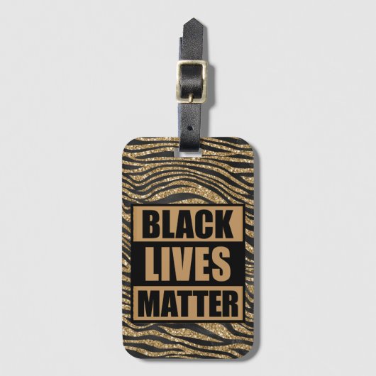 Black Lives Matter Glam Tiger Stripes Bagagelabel (Voorkant (verticaal))