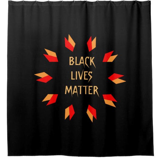 Black Lives Matter Gold en Red Shower Curtain Douchegordijn (Voorkant)