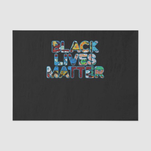 Black Lives Matter Graffiti Geniet van gelijkheid Tissuepapier (Voorkant)