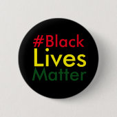 Black Lives Matter Hashtag Rasta Button (Voorkant)
