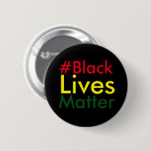 Black Lives Matter Hashtag Rasta Button (Voorkant /achterkant)