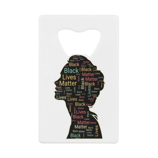 Black Lives Matter - Head Shape Creditkaart Flessenopener (Voorkant)