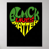 Black Lives Matter Heart Graphic Pan Afrikaanse vl Poster (Voorkant)