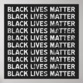 Black Lives Matter herhalend tekstblok Poster (Voorkant)