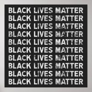 Black Lives Matter herhalend tekstblok Poster