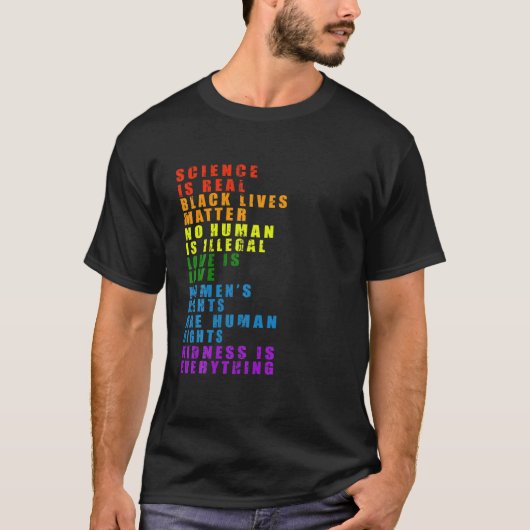 Black Lives Matter Human Rights BLM T-shirt (Voorkant)