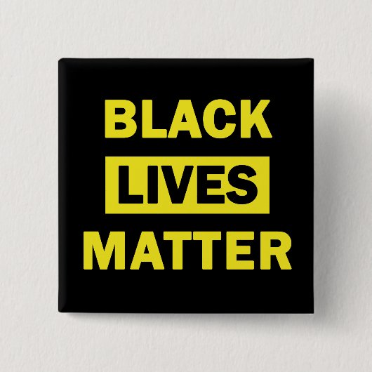Black Lives Matter in Yellow Block Letters Vierkante Button 5,1 Cm (Voorkant)