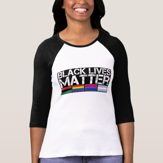 Black Lives Matter LGBT Baseball Long-Sleeve T-shirt (Voorkant)