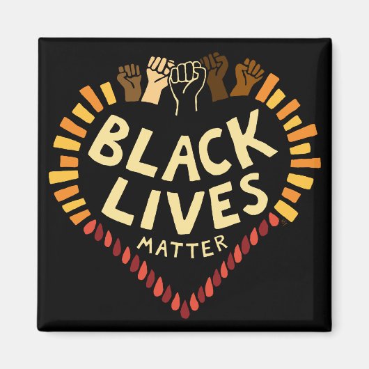 Black Lives Matter Magnet ~ dark (Voorkant)