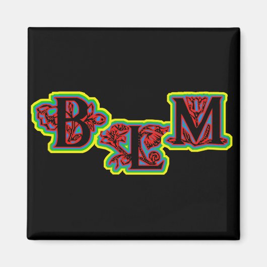 Black Lives Matter met bloemen magneet (Voorkant)