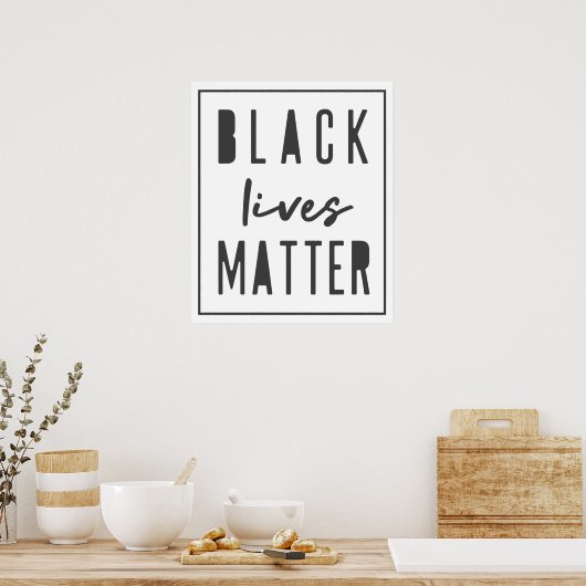 Black Lives Matter | Moderne WA-rassengelijkheid Poster (Keuken)