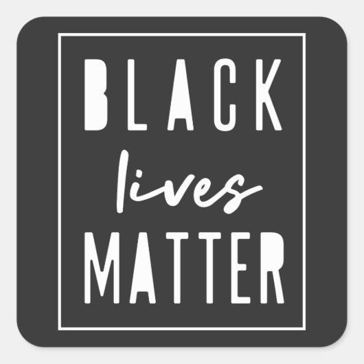 Black Lives Matter | Moderne WA-rassengelijkheid Vierkante Sticker (Voorkant)