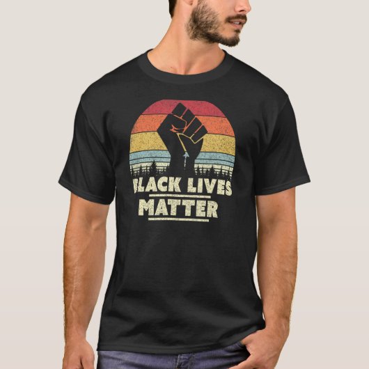 Black Lives Matter ontwerp. BLM, Retro T-shirt (Voorkant)