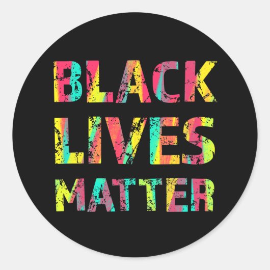 Black Lives Matter Painting 01 Rise Up Herinder Ronde Sticker (Voorkant)