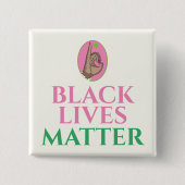 Black Lives Matter Pink en Green Vierkante Button 5,1 Cm (Voorkant)