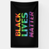Black Lives Matter pride regenboog typografie zwar Spandoek (Verticaal)