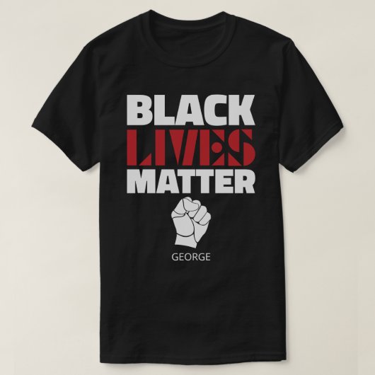 Black Lives Matter Raised First Persoonlijke Naam T-shirt (Design voorkant)