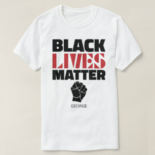 Black Lives Matter Raised Fist Name Persoonlijk T-shirt
