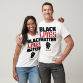 Black Lives Matter Raised Fist Name Persoonlijk T-shirt (Unisex)