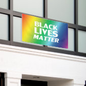 Black Lives Matter regenboog gradiënt lgbt trots Spandoek (Buitenkant Gebouw)