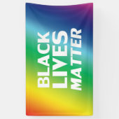 Black Lives Matter regenboog gradiënt lgbt trots Spandoek (Verticaal)