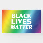 Black Lives Matter regenboog gradiënt lgbt trots Spandoek (Horizontaal)