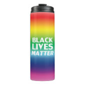 Black Lives Matter regenboog gradiënt lgbt trots Thermosbeker (Voorkant)