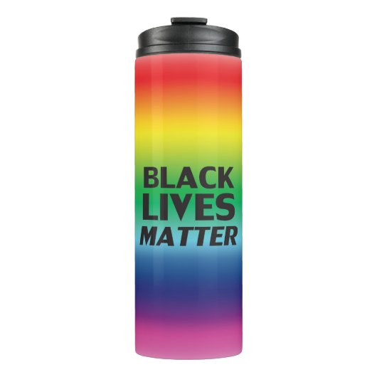 Black Lives Matter regenboog gradiënt pride kleure Thermosbeker (Voorkant)