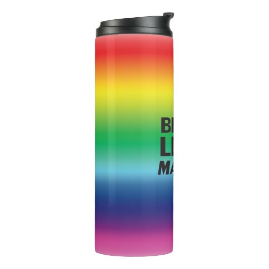 Black Lives Matter regenboog gradiënt pride kleure Thermosbeker (Gedraaid links)