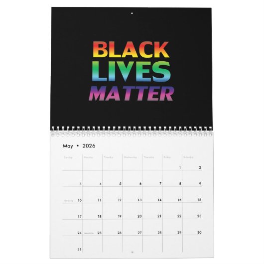 Black Lives Matter regenboog kleuren gay pride zwa Kalender (Mei 2026)