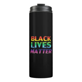 Black Lives Matter regenboog kleuren lgbt pride zw Thermosbeker