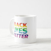 Black Lives Matter regenboog moderne typografie lg Koffiemok (Voorkant links)