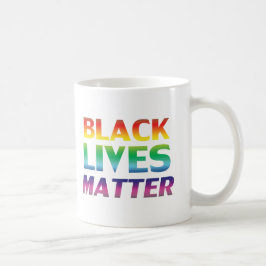Black Lives Matter regenboog moderne typografie lg Koffiemok