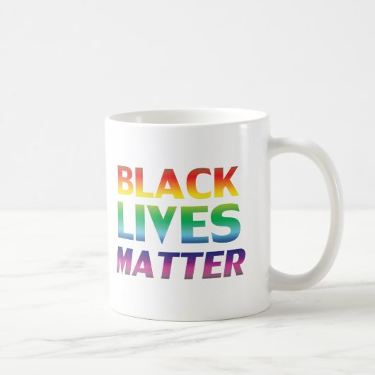 Black Lives Matter regenboog moderne typografie lg Koffiemok (Rechts)