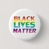 Black Lives Matter regenboog moderne typografie lg Ronde Button 3,2 Cm (Voorkant)