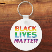 Black Lives Matter regenboog moderne typografie lg Sleutelhanger (Voorkant)