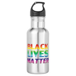 Black Lives Matter regenboog moderne typografie lg Waterfles