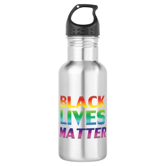 Black Lives Matter regenboog moderne typografie lg Waterfles (Voorkant)