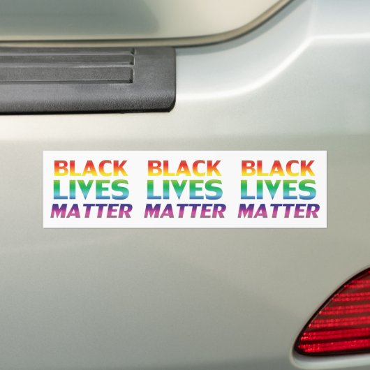 Black Lives Matter regenboog moderne typografie tr Bumpersticker (Op auto)