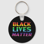 Black Lives Matter regenboog moderne typografie zw Sleutelhanger (Voorkant)