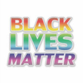 Black Lives Matter regenboog typografie lgbt trots Sticker (Voorkant)