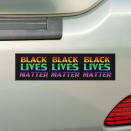 Black Lives Matter regenboog typografie lgbt zwart Bumpersticker
