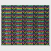 Black Lives Matter regenboog typografie lgbt zwart Cadeaupapier (Vlak)