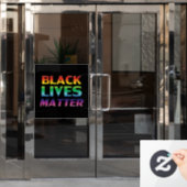 Black Lives Matter regenboog typografie lgbt zwart Raamsticker (Kantoordeur)