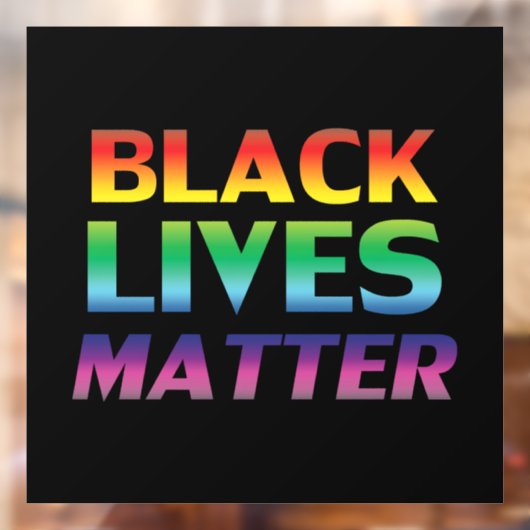 Black Lives Matter regenboog typografie lgbt zwart Raamsticker (Vel 2)