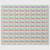Black Lives Matter regenboog typografie patroon Cadeaupapier (Vlak)