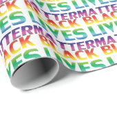 Black Lives Matter regenboog typografie patroon Cadeaupapier (Rol Hoek)