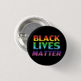 Black Lives Matter regenboog typografie pride zwar Ronde Button 3,2 Cm