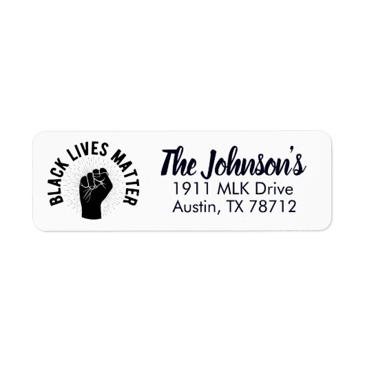 Black Lives Matter Return Address Labels (Voorkant)