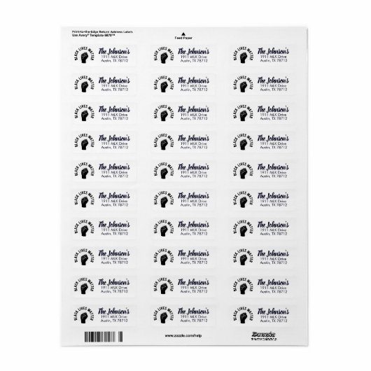 Black Lives Matter Return Address Labels (Full Sheet)